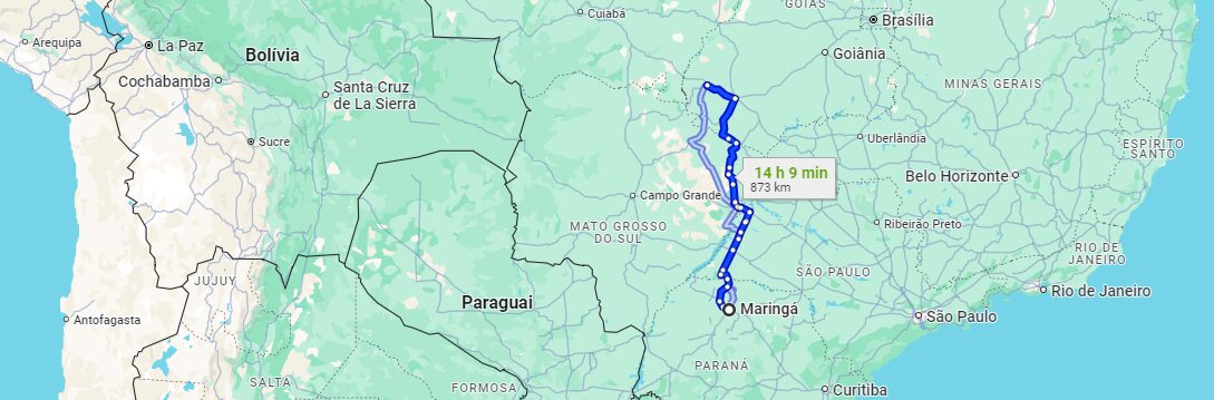 Fretes e Encomendas de Maringá (PR) para Mineiros (GO) com a Lopesul